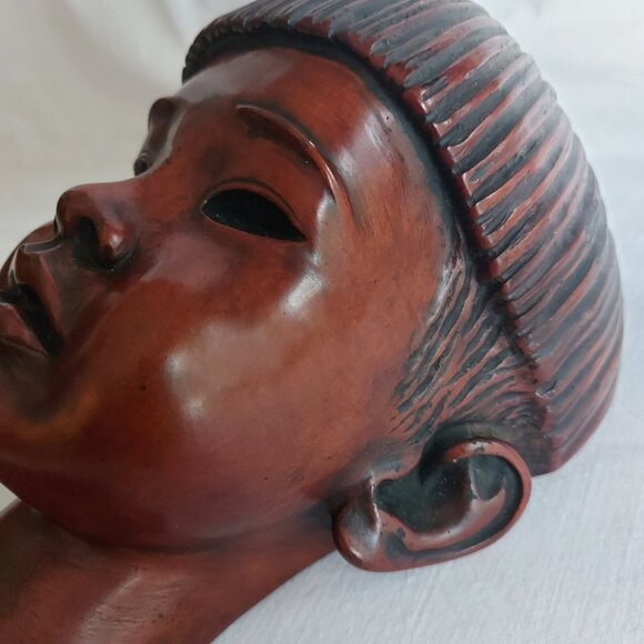 Achatit 108 African Child Tribal Mask Handcrafted Wall Art Ceramic Cultural - Picture 3 of 11